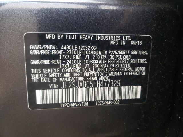 Photo 9 VIN: JF2SJABC5HH477329 - SUBARU FORESTER 2 