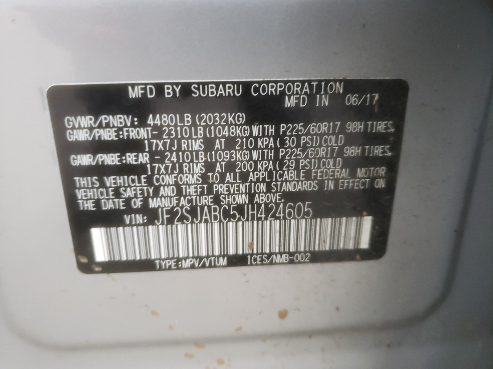 Photo 9 VIN: JF2SJABC5JH424605 - SUBARU FORESTER 2 