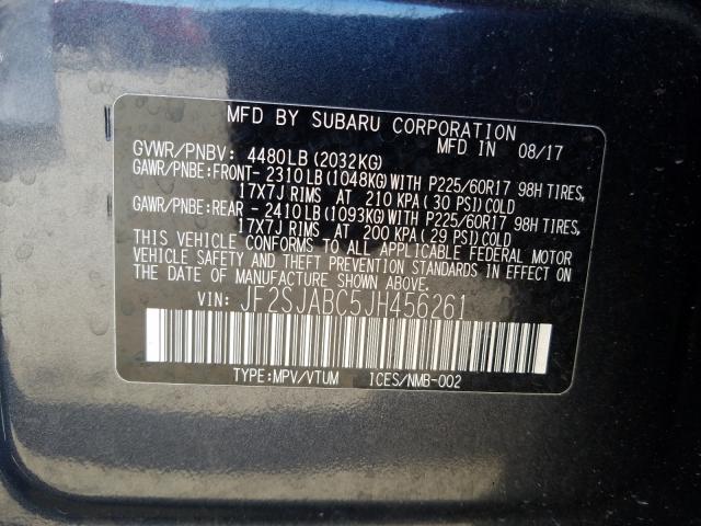 Photo 9 VIN: JF2SJABC5JH456261 - SUBARU FORESTER 