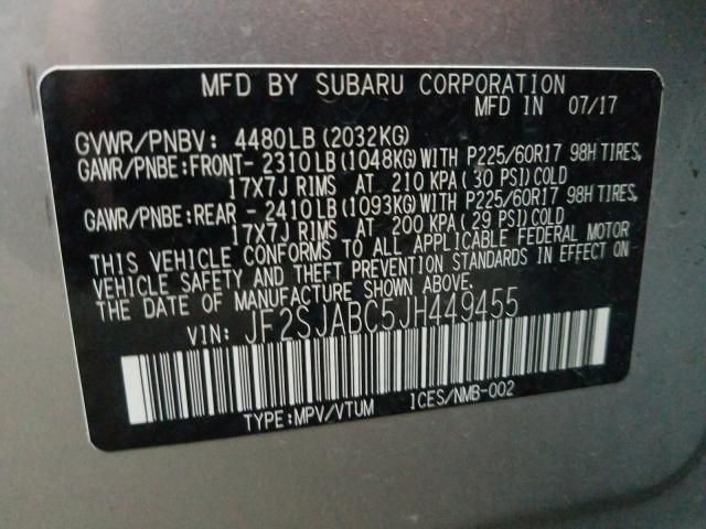 Photo 9 VIN: JF2SJABC5JH559455 - SUBARU FORESTER 2 