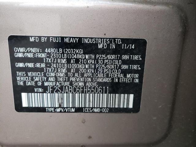 Photo 9 VIN: JF2SJABC6FH550611 - SUBARU FORESTER 2 