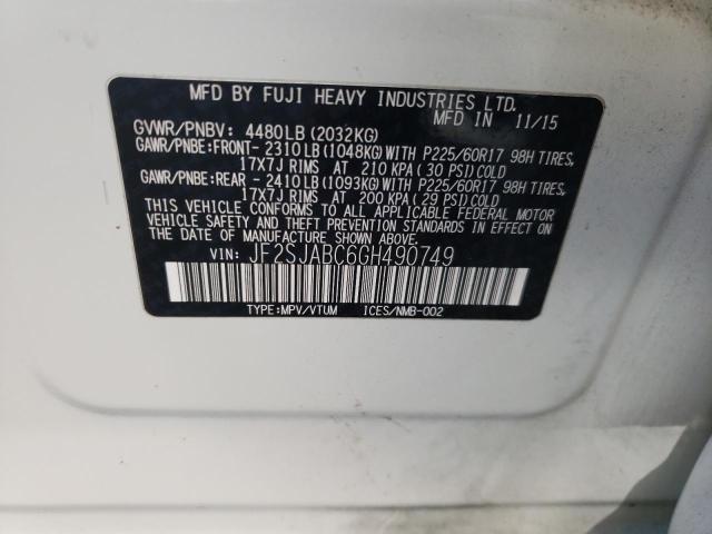 Photo 9 VIN: JF2SJABC6GH490749 - SUBARU FORESTER 2 