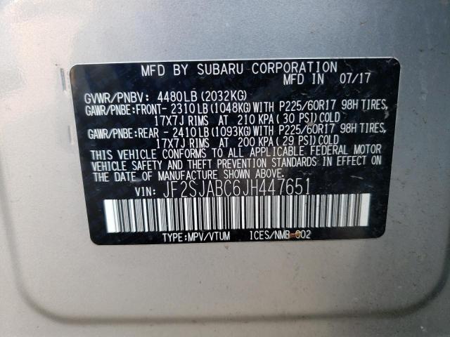 Photo 11 VIN: JF2SJABC6JH447651 - SUBARU FORESTER 