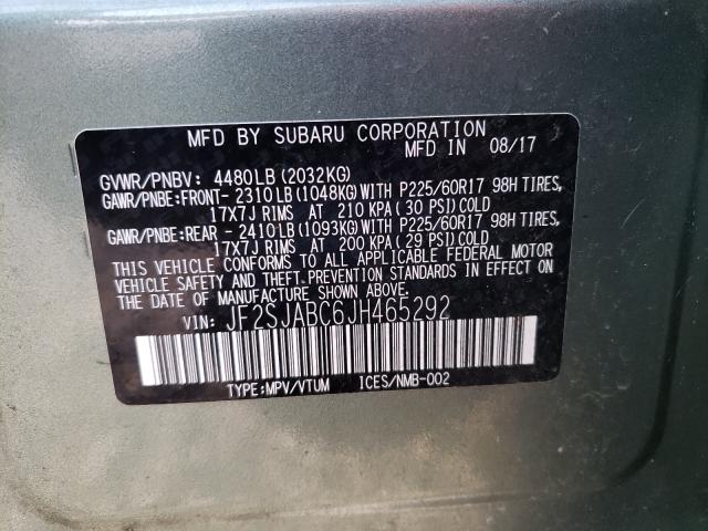 Photo 9 VIN: JF2SJABC6JH465292 - SUBARU FORESTER 2 