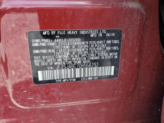 Photo 12 VIN: JF2SJABC7GH564292 - SUBARU FORESTER 2 