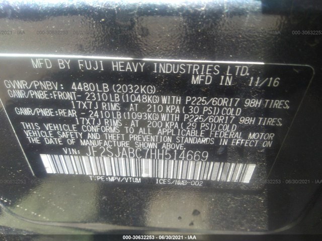 Photo 8 VIN: JF2SJABC7HH514669 - SUBARU FORESTER 