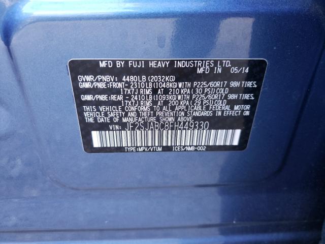 Photo 9 VIN: JF2SJABC8FH449330 - SUBARU FORESTER 2 