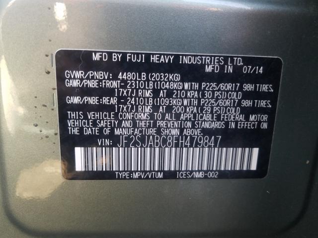 Photo 9 VIN: JF2SJABC8FH479847 - SUBARU FORESTER 2 