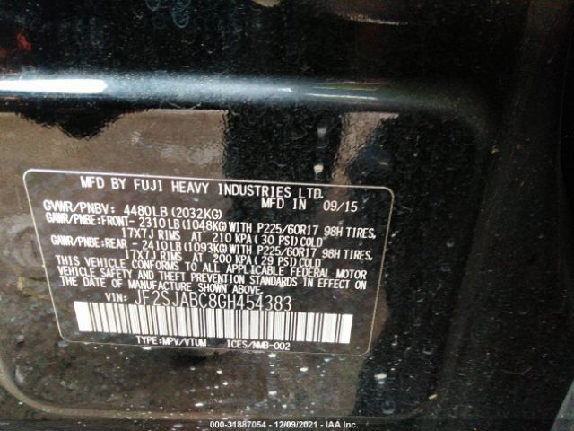 Photo 8 VIN: JF2SJABC8GH454383 - SUBARU FORESTER 