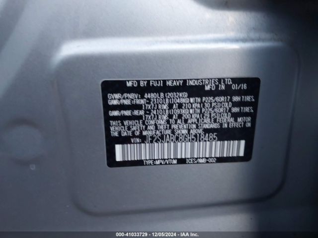 Photo 8 VIN: JF2SJABC8GH518485 - SUBARU FORESTER 