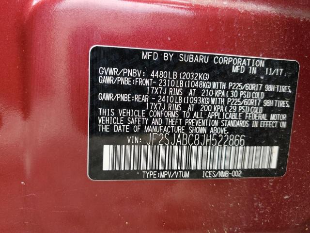 Photo 12 VIN: JF2SJABC8JH522866 - SUBARU FORESTER 2 