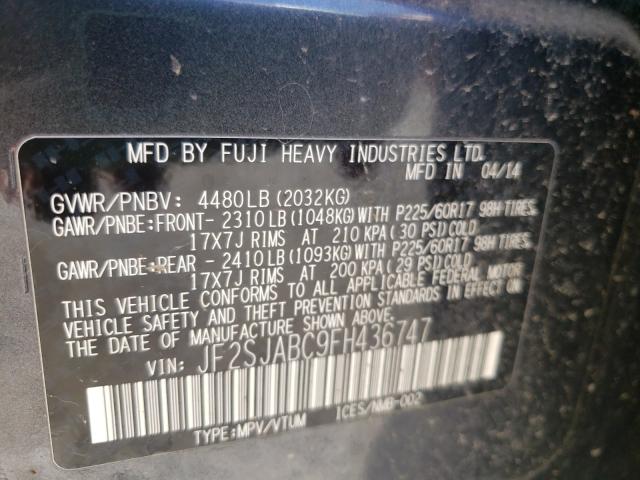 Photo 9 VIN: JF2SJABC9FH436747 - SUBARU FORESTER 2 