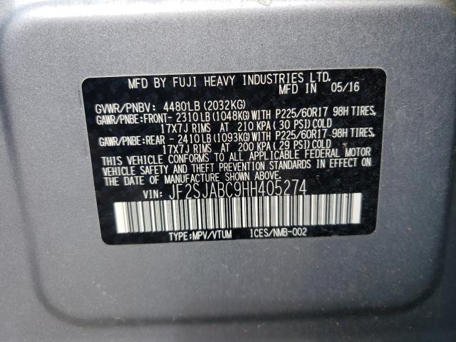 Photo 9 VIN: JF2SJABC9HH405274 - SUBARU FORESTER 2 