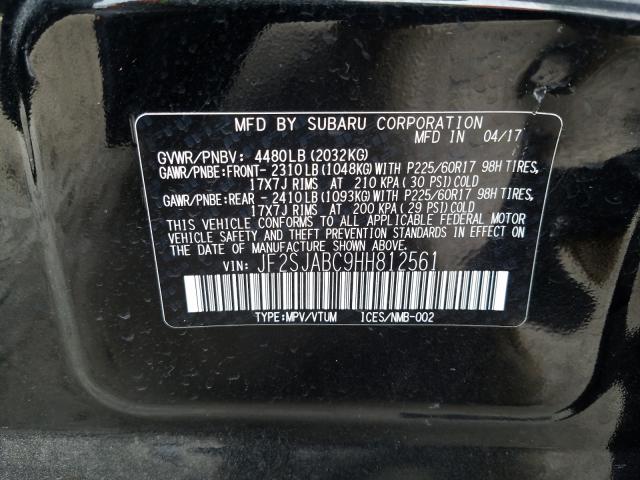 Photo 9 VIN: JF2SJABC9HH812561 - SUBARU FORESTER 