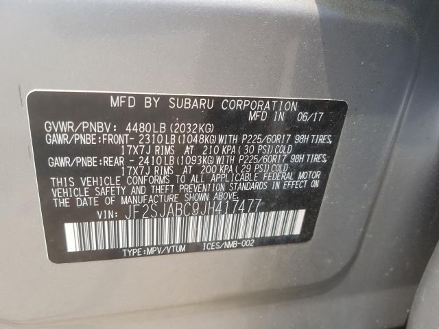 Photo 9 VIN: JF2SJABC9JH417477 - SUBARU FORESTER 2 