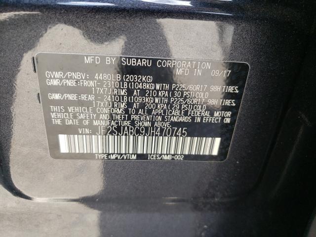 Photo 9 VIN: JF2SJABC9JH470745 - SUBARU FORESTER 