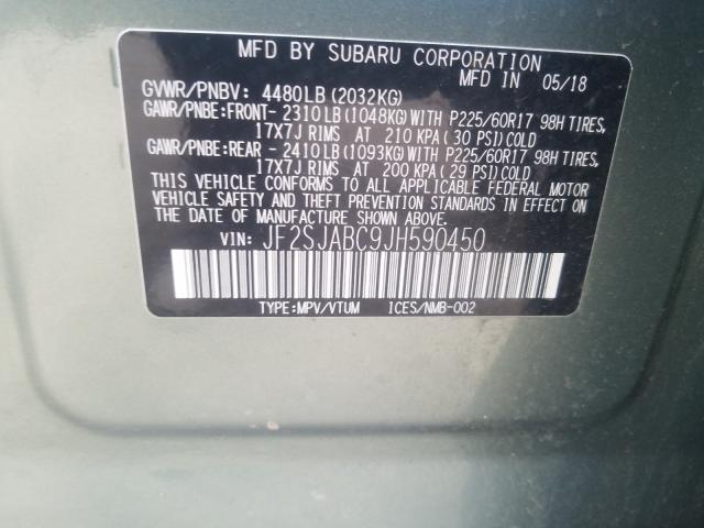 Photo 9 VIN: JF2SJABC9JH590450 - SUBARU FORESTER 2 