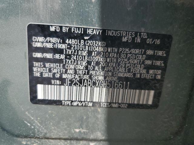 Photo 12 VIN: JF2SJABCXGH516611 - SUBARU FORESTER 