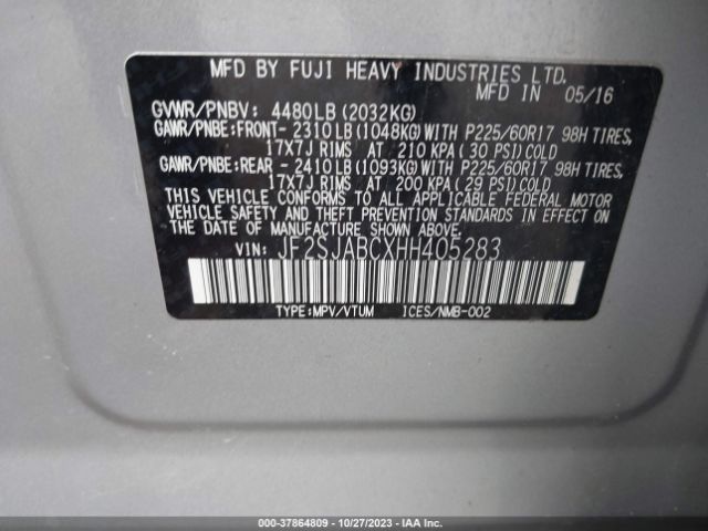 Photo 8 VIN: JF2SJABCXHH405283 - SUBARU FORESTER 