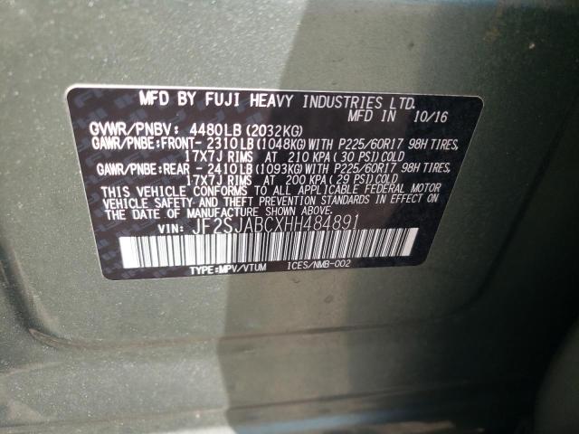 Photo 9 VIN: JF2SJABCXHH484891 - SUBARU FORESTER 2 