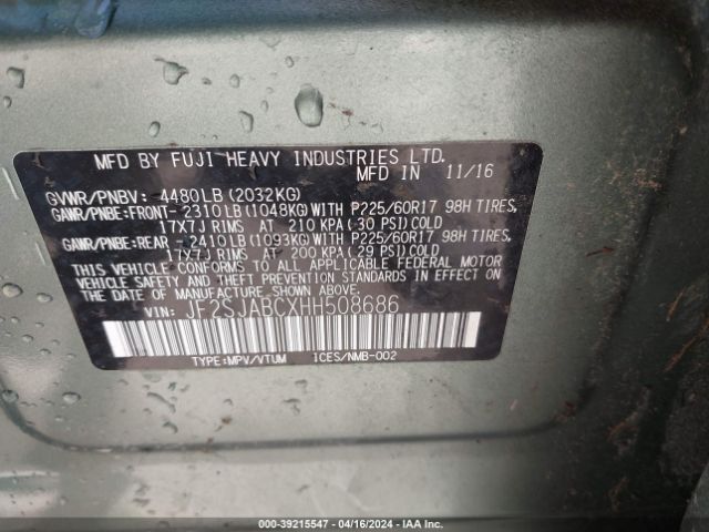 Photo 8 VIN: JF2SJABCXHH508686 - SUBARU FORESTER 