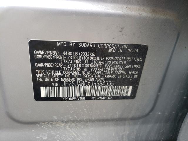 Photo 9 VIN: JF2SJABCXJH584995 - SUBARU FORESTER 