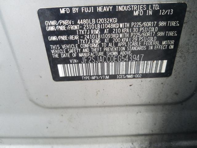 Photo 11 VIN: JF2SJACC0EG543947 - SUBARU FORESTER 2 