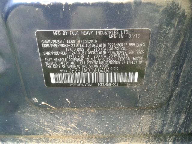 Photo 9 VIN: JF2SJACC5EG404333 - SUBARU FORESTER 2 