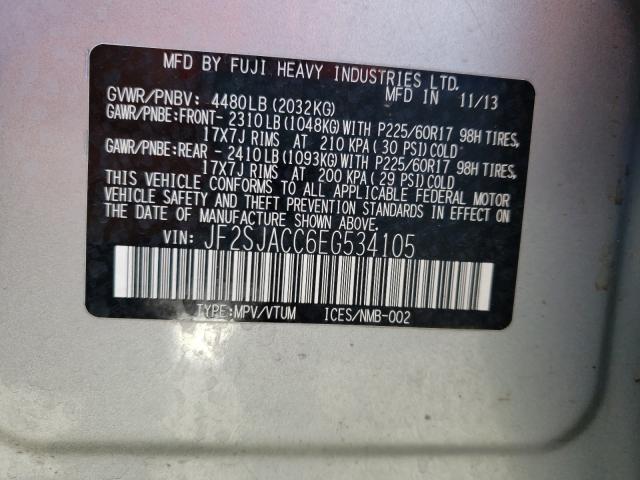 Photo 9 VIN: JF2SJACC6EG534105 - SUBARU FORESTER 