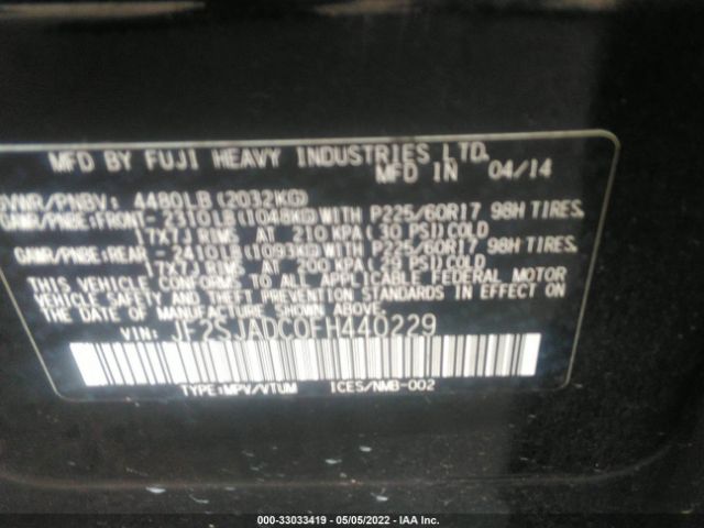 Photo 8 VIN: JF2SJADC0FH440229 - SUBARU FORESTER 