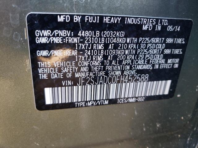 Photo 9 VIN: JF2SJADC0FH452588 - SUBARU FORESTER 2 