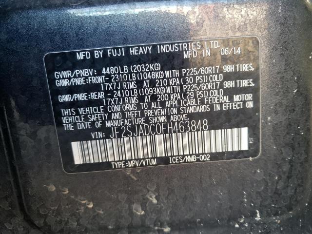 Photo 9 VIN: JF2SJADC0FH463848 - SUBARU FORESTER 2 