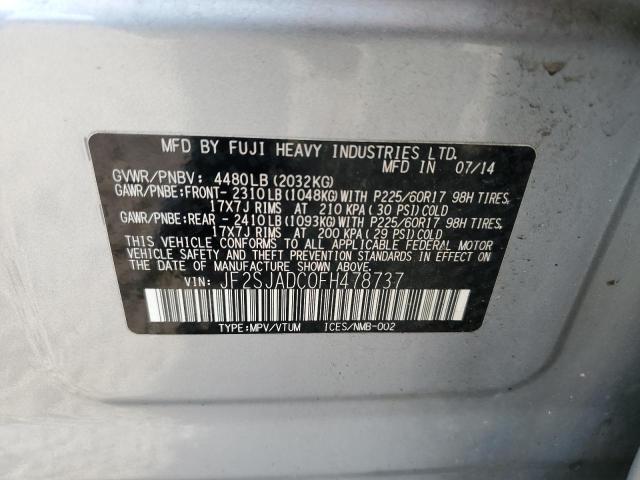 Photo 13 VIN: JF2SJADC0FH478737 - SUBARU FORESTER 2 