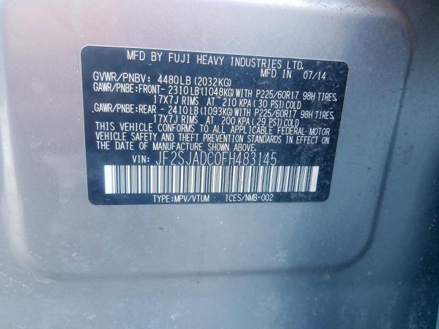 Photo 9 VIN: JF2SJADC0FH483145 - SUBARU FORESTER 2 