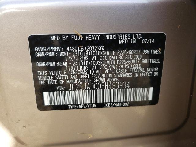 Photo 9 VIN: JF2SJADC0FH493934 - SUBARU FORESTER 2 