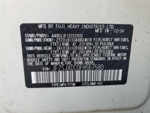 Photo 11 VIN: JF2SJADC0FH567580 - SUBARU FORESTER 2 