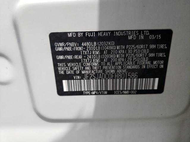 Photo 12 VIN: JF2SJADC0FH801586 - SUBARU FORESTER 2 