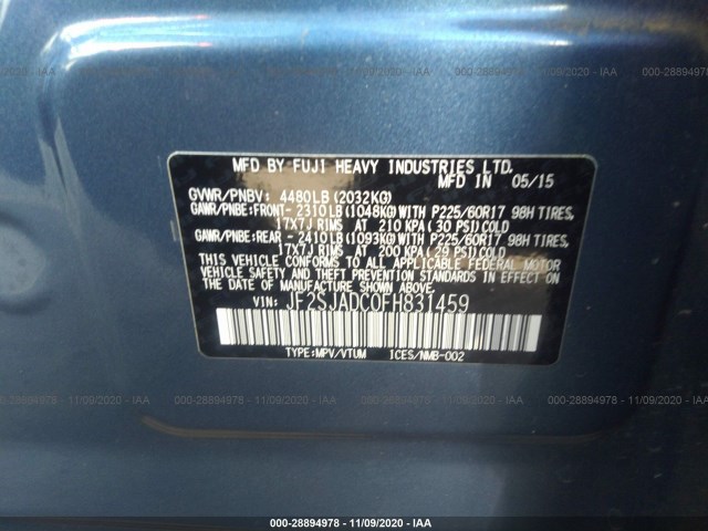 Photo 8 VIN: JF2SJADC0FH831459 - SUBARU FORESTER 