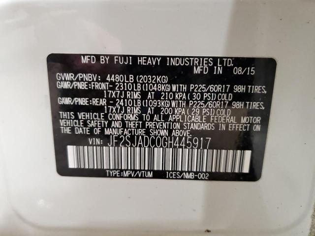 Photo 12 VIN: JF2SJADC0GH445917 - SUBARU FORESTER 