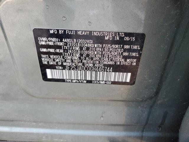 Photo 12 VIN: JF2SJADC0GH446744 - SUBARU FORESTER 2 