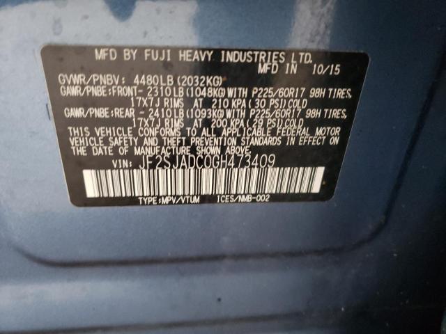 Photo 9 VIN: JF2SJADC0GH473409 - SUBARU FORESTER 2 