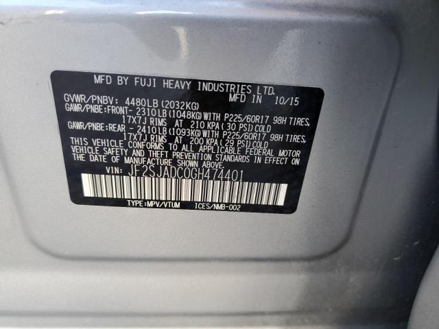 Photo 9 VIN: JF2SJADC0GH474401 - SUBARU FORESTER 2 