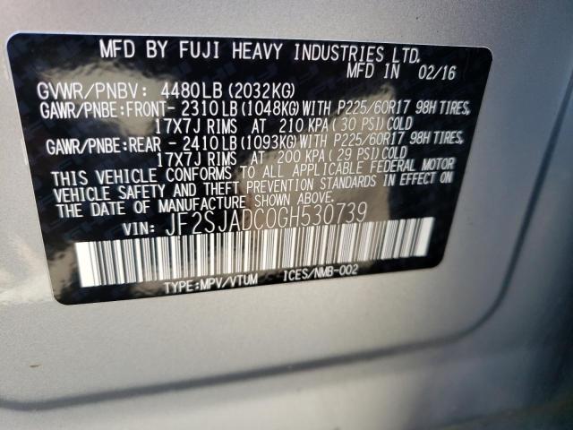 Photo 12 VIN: JF2SJADC0GH530739 - SUBARU FORESTER 