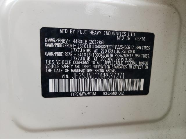 Photo 9 VIN: JF2SJADC0GH537271 - SUBARU FORESTER 2 