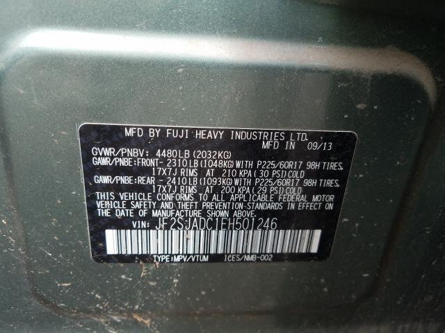 Photo 9 VIN: JF2SJADC1EH501246 - SUBARU FORESTER 2 