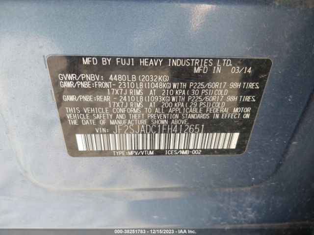 Photo 8 VIN: JF2SJADC1FH412651 - SUBARU FORESTER 