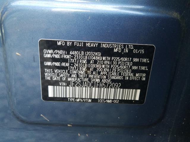 Photo 9 VIN: JF2SJADC1FH572092 - SUBARU FORESTER 