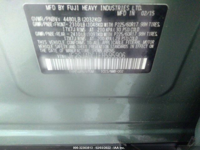 Photo 8 VIN: JF2SJADC1FH595906 - SUBARU FORESTER 