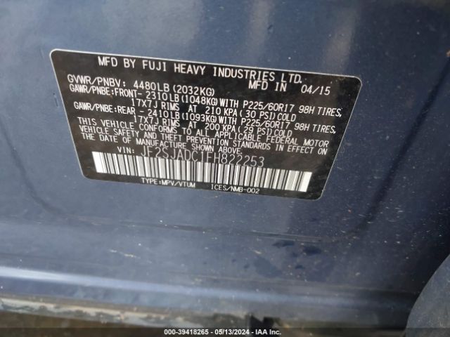 Photo 8 VIN: JF2SJADC1FH822253 - SUBARU FORESTER 