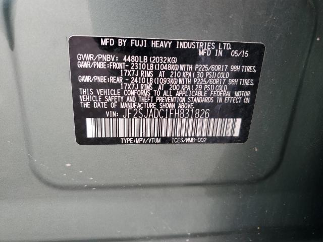 Photo 11 VIN: JF2SJADC1FH831826 - SUBARU FORESTER 